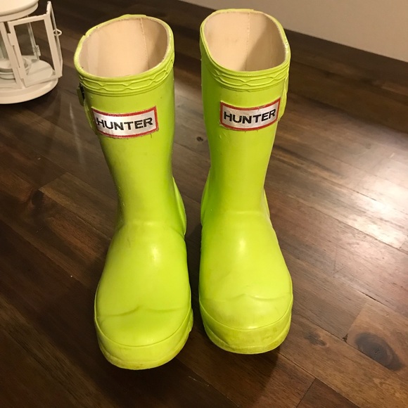 lime green rain boots